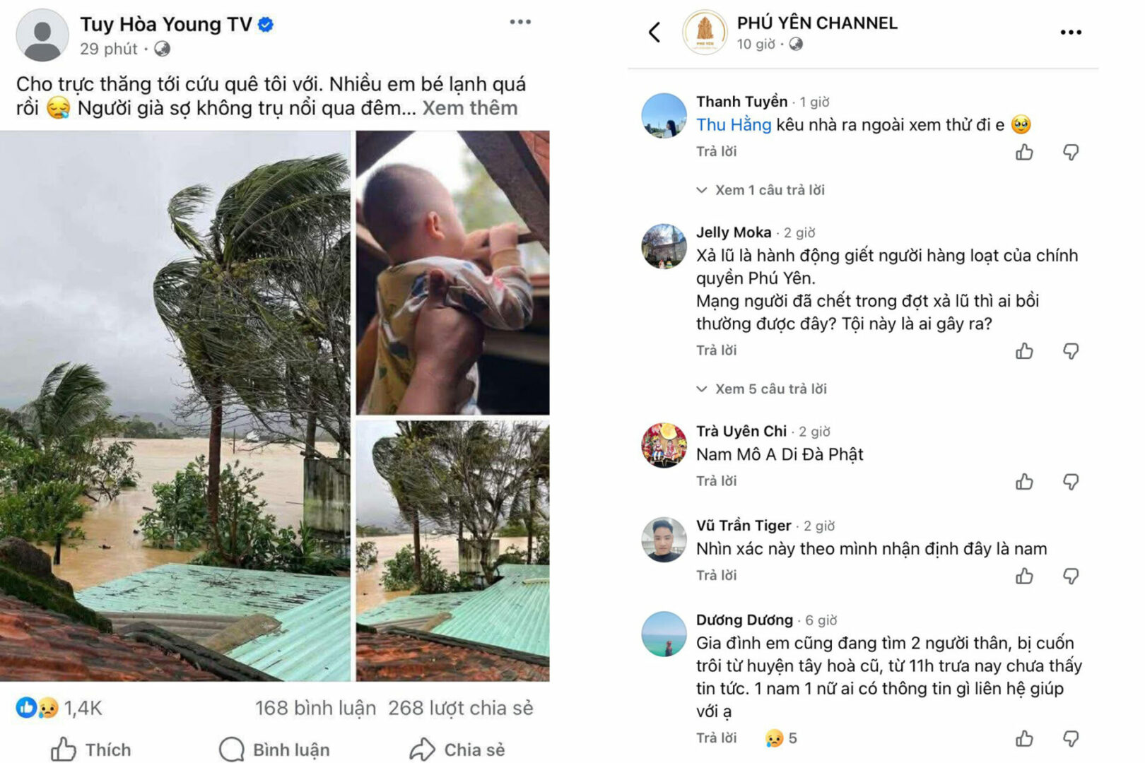 Phú Yên – Tiếng kêu cứu giữa trời nước dậy